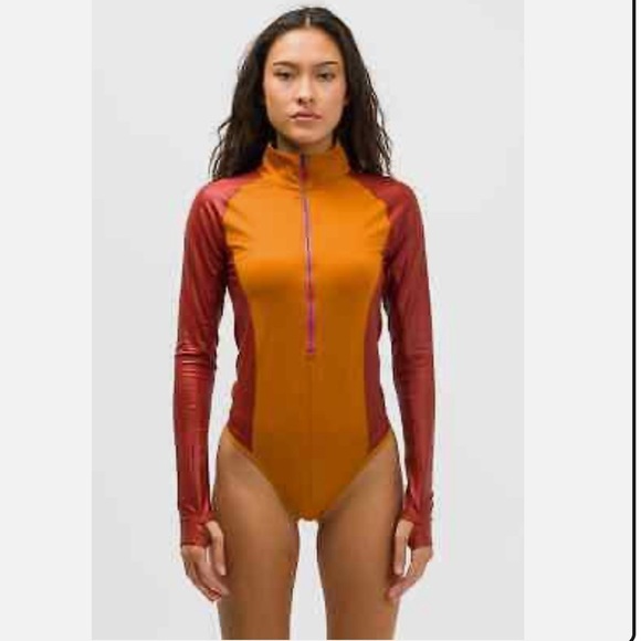 Jordan Court-To-Runway Body Suit Women Long Sleeves Russet - Picture 1 of 16